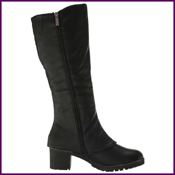 Water-Resistant Tall Boots with Block Heel & Side Zip, Half Sizes - Picture 7 of 8